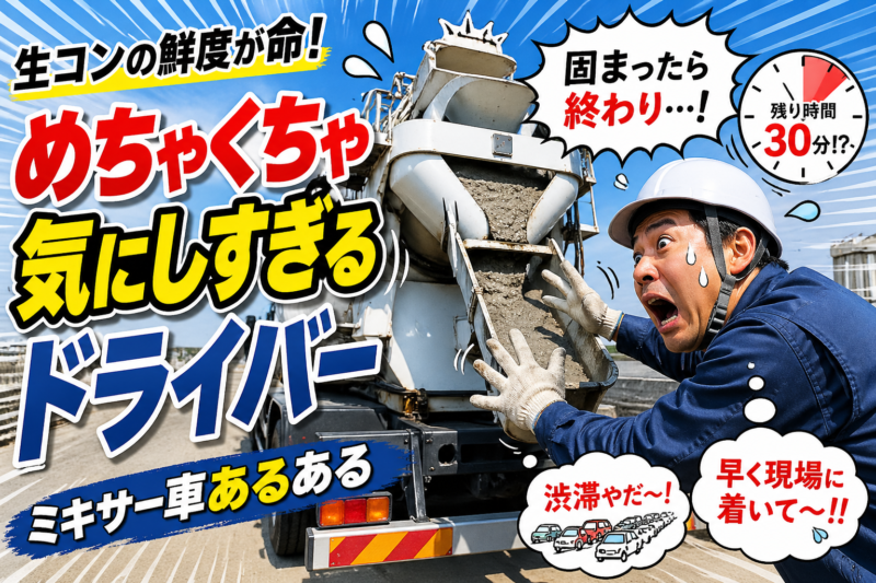 ミキサー車あるある　洗車・洗浄は必須作業