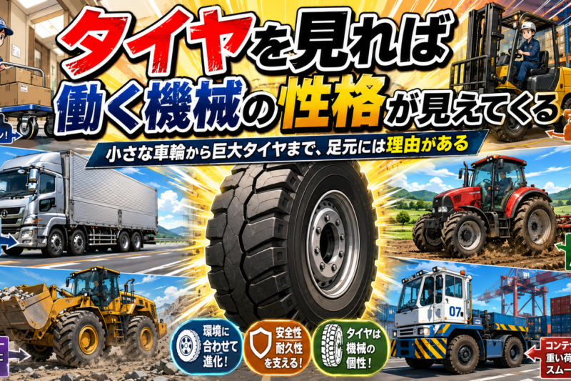 【ボディより足元を見よ】なぜトラクターの溝は深く、リフトはノーパンクなのか？現場を支える「働くタイヤ」の必然性
