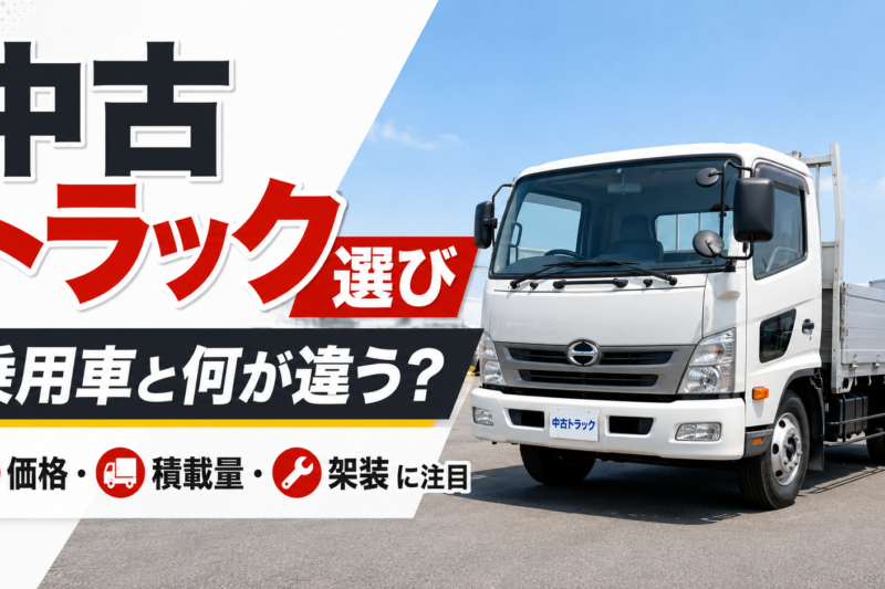 中古トラック選びは乗用車と何が違う？ 価格・積載量・架装で見る購入時の注意点