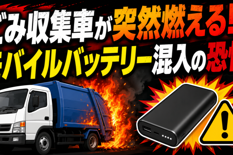 ごみ収集車が突然燃える!? モバイルバッテリー混入の恐怖