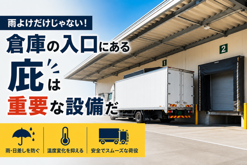雨よけだけではない　倉庫の庇（ひさし）がつくる半屋内の荷役空間