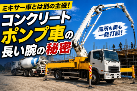 ミキサー車とは別の主役！ コンクリートポンプ車の長い腕の秘密
