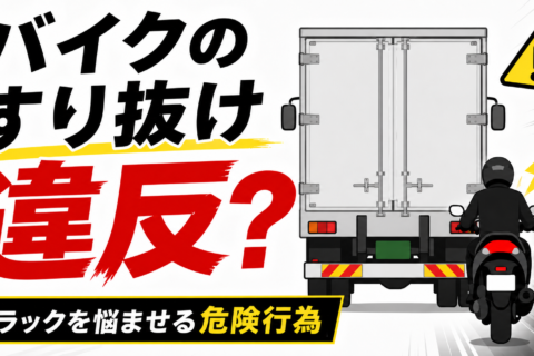 バイクのすり抜けは交通違反になるのか？ トラックドライバーを悩ませる危険行為の実態