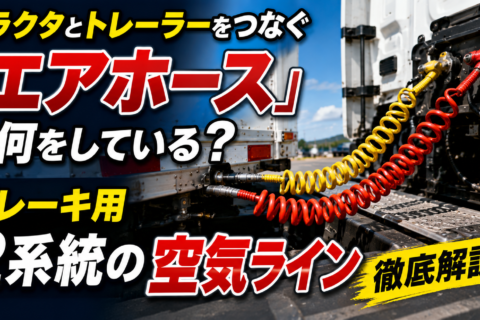 トラクタとトレーラーをつなぐ「エアホース」は何をしている？ ブレーキ用2系統の空気ラインを徹底解説