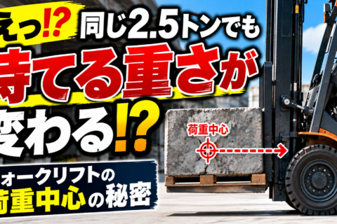 フォークリフトは同じ2.5トンでも持てる重さが変わる！ 「荷重中心」と許容荷重の秘密