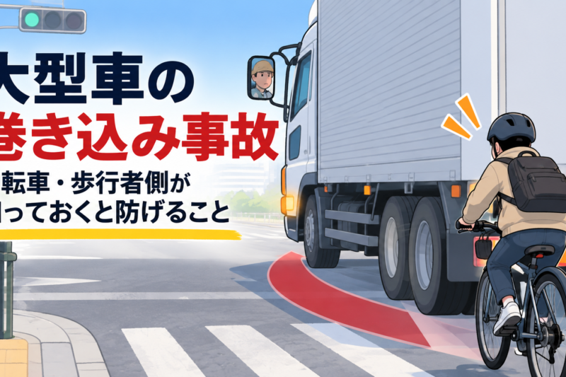 大型車の巻き込み事故、自転車・歩行者側が知っておくと防げること