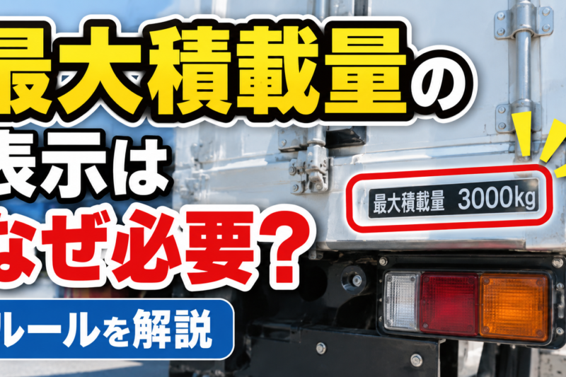 最大積載量の表示はなぜ必要？ルールを解説