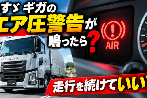 いすゞ ギガのエア圧警告が鳴ったら？走行を続けていい？
