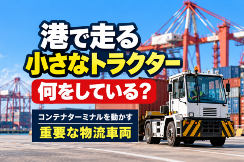 港で走る小さなトラクター、何をしている？